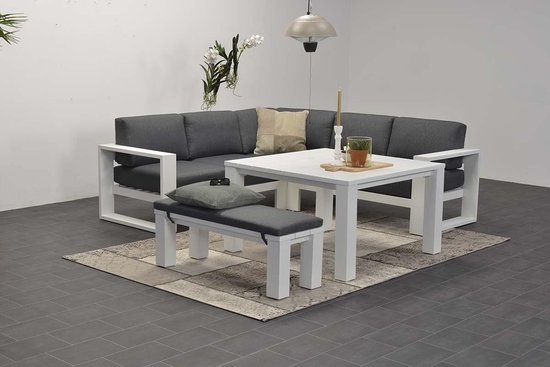 Garden Impressions Plaza lounge tuinbank 115,5x43xH40 cm - mat wit