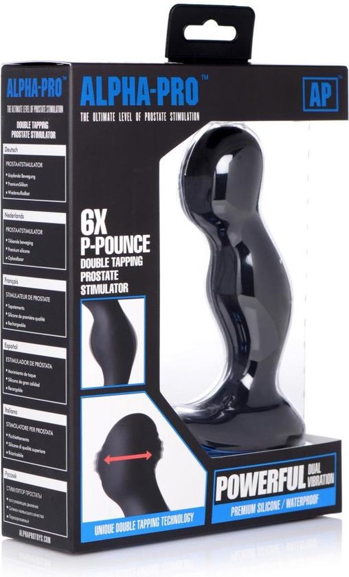 Alpha-Pro P-Pounce Pulserende Prostaat Vibrator - Zwart