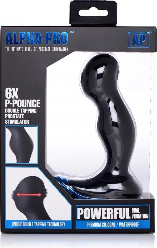 Alpha-Pro P-Pounce Pulserende Prostaat Vibrator - Zwart