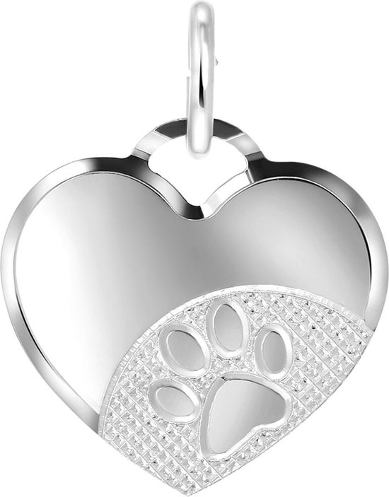 Lucardi Zilveren hanger hart hondenpoot - Silver