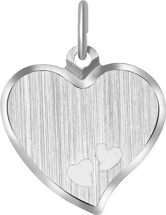 Lucardi Zilveren hanger graveerplaat hart - Silver