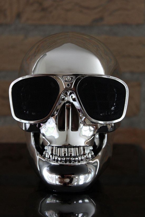 United Entertainment speaker Skull bluetooth 13 cm staal zilver - Silver