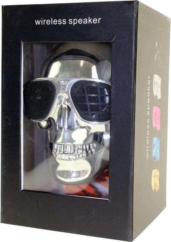United Entertainment speaker Skull bluetooth 13 cm staal zilver - Silver