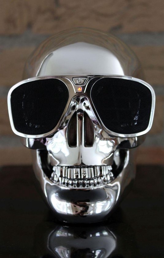 United Entertainment speaker Skull bluetooth 13 cm staal zilver - Silver