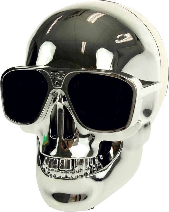 United Entertainment speaker Skull bluetooth 13 cm staal zilver - Silver