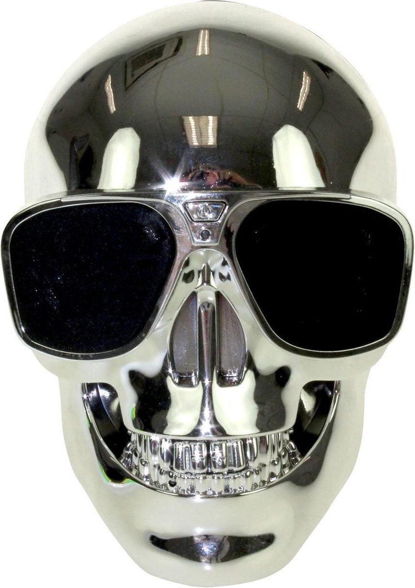 United Entertainment speaker Skull bluetooth 13 cm staal zilver - Silver