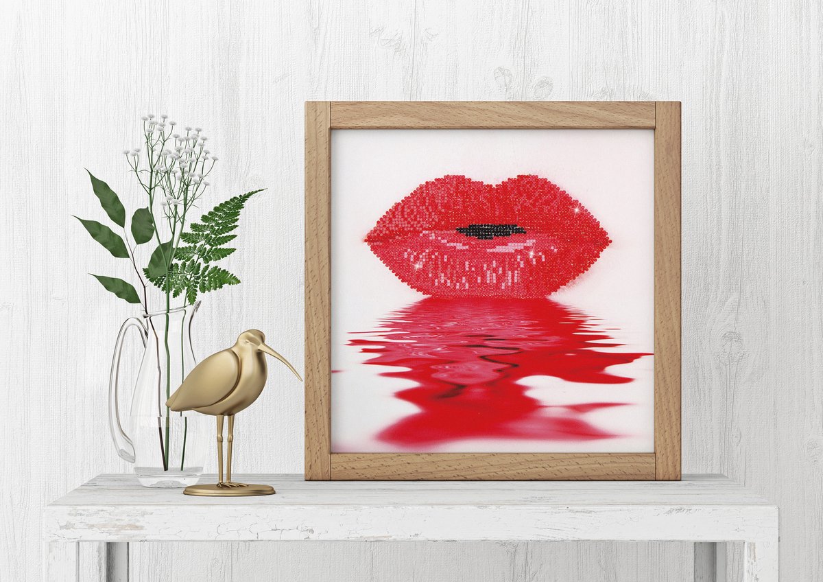 Diamond Dotz Hot Lips : 30x30 cm - Rood