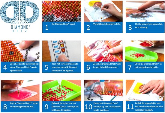 Diamond Dotz Hot Lips : 30x30 cm - Rood