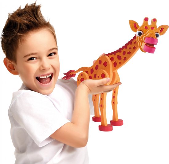 Toi-Toys 3D puzzel giraffe junior 31,5 cm foam 104-delig - Oranje