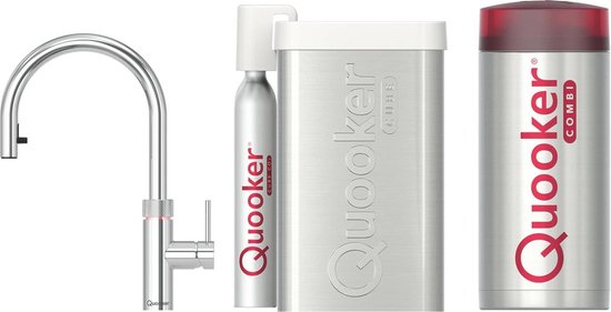 Quooker Flex Chroom met COMBI+ boiler en CUBE reservoir 5-in-1 kokend water kraan