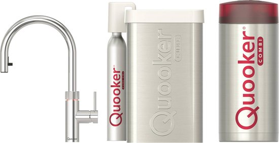 Quooker Flex Chroom met COMBI boiler en CUBE reservoir 5-in-1 kokend water kraan