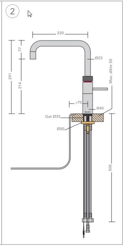 Quooker Fusion Square Chroom met COMBI boiler 3-in-1 kokend water kraan