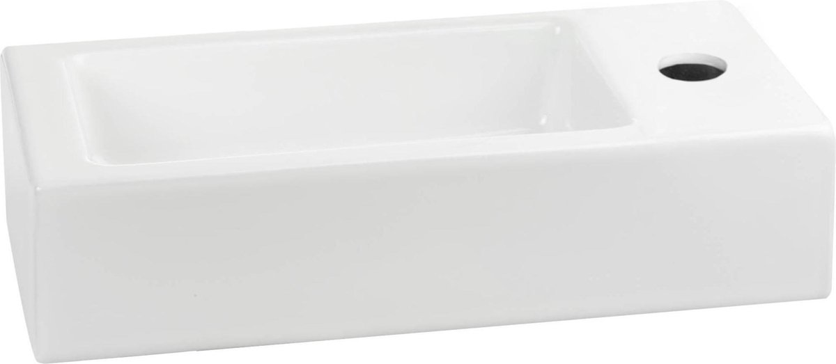 Saqu Trento fontein rechts 36x18cm glanzend - Wit