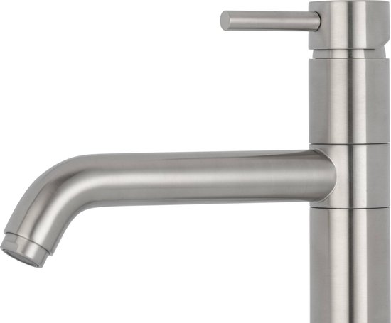 Saqu Eengreeps Keukenmengkraan Geborsteld staal