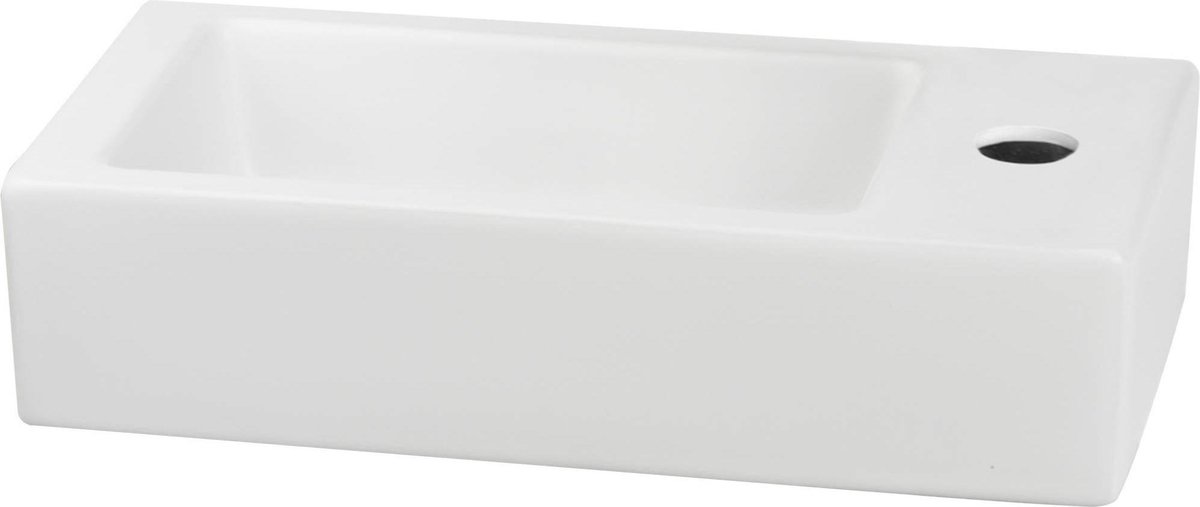 Saqu Trento fontein rechts 36x18cm mat - Wit