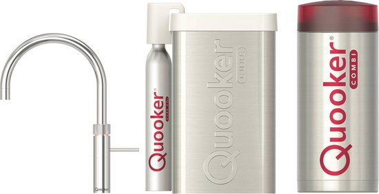 Quooker Fusion Round Chroom met COMBI+ boiler en CUBE reservoir 5-in-1 kokend water kraan