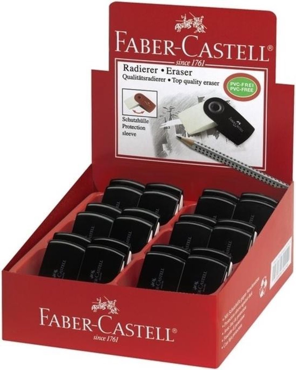 Faber Castell gum Faber-Castell SLEEVE MINI zwart