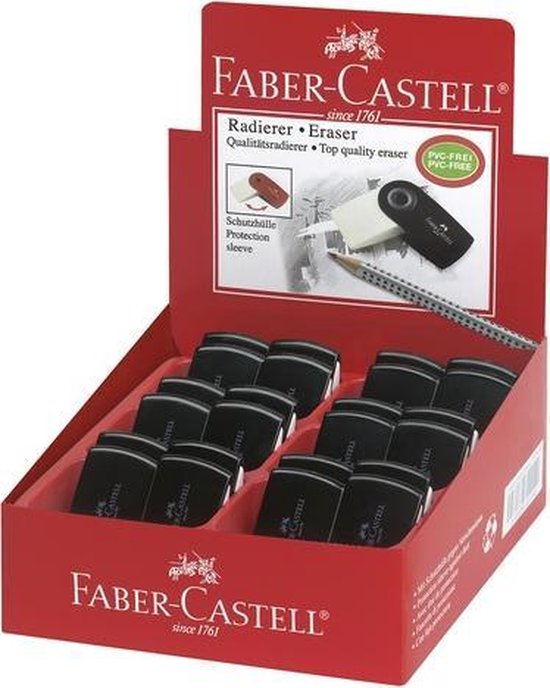 Faber Castell gum Faber-Castell SLEEVE MINI zwart