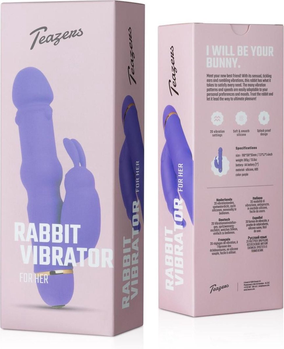 Teazers Siliconen Rabbit Vibrator - - Paars