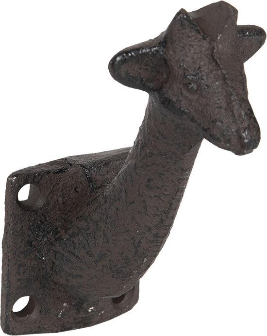 Clayre & Eef - wandhaak giraf 10*4*7 cm ijzer - giraffe - 6Y3042 - Bruin