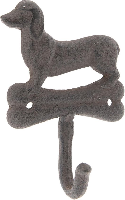 Clayre & Eef Wandhaak hond - 10*4*15 cm ijzer - - 6Y3044 - Bruin