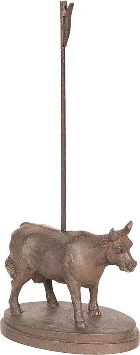 Clayre & Eef Kaarthouder koe - 9*12*29 cm ijzer - kaarthouder - koe - - 6Y3371 - Bruin