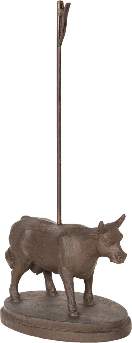 Clayre & Eef Kaarthouder koe - 9*12*29 cm ijzer - kaarthouder - koe - - 6Y3371 - Bruin