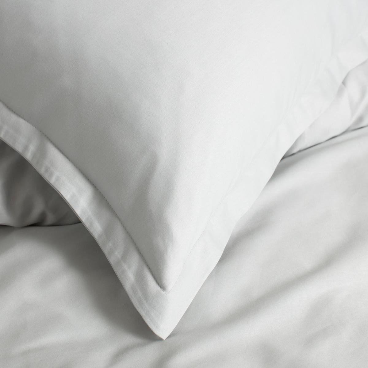 Cinderella Kussensloop Hotelsluiting Katoen Satijn Volant - light grey 60x70cm - Grijs