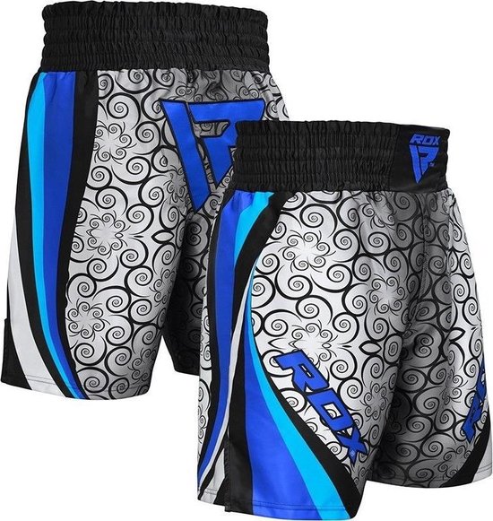 RDX Sports RDX BSS Boxing Training Shorts Satin R2 - - Blauw