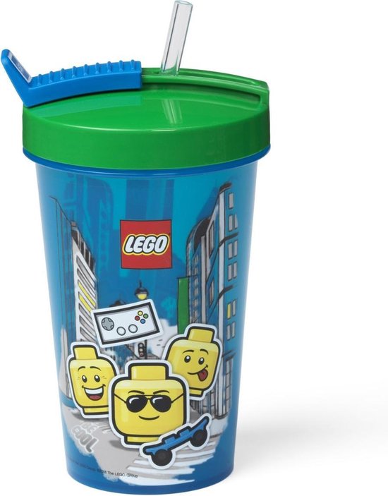 Lego Drinkbeker met rietje Iconic boy - Blauw