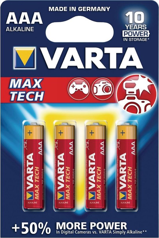 Varta Batterij AAA 4x Alkaline Max Power