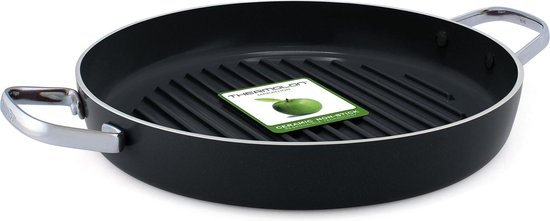 GreenPan Essentials ronde grillpan- 28 cm - Zwart