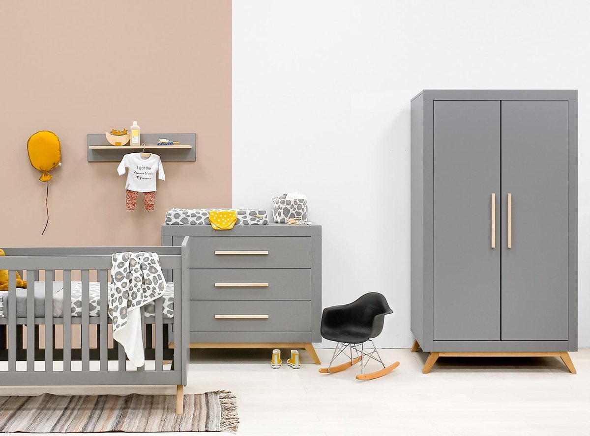 Bopita Fenna 2-Deurskast - Grey/Natural