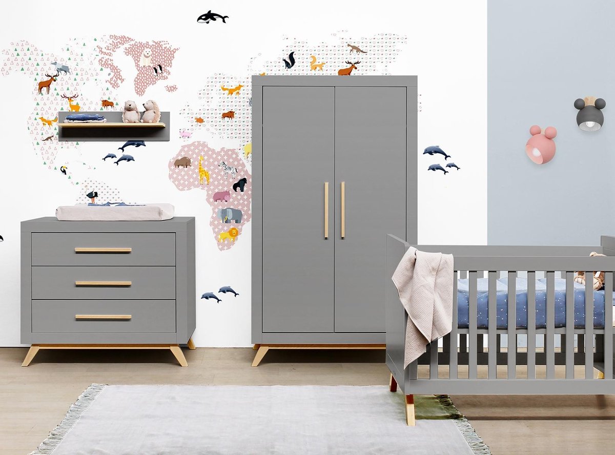 Bopita Fenna 2-Deurskast - Grey/Natural