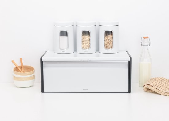 Brabantia broodtrommel met klepdeksel - Wit