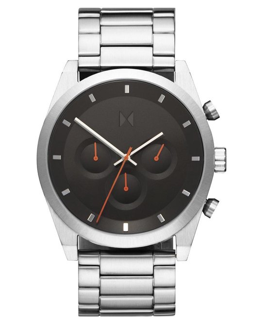MVMT 28000046-D RVS Zilverkleurig Element Horloge 44 mm - Zwart