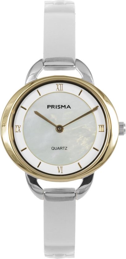 Prisma P.1468 Horloge staal/parelmoer zilver- en goudkleurig 30 mm