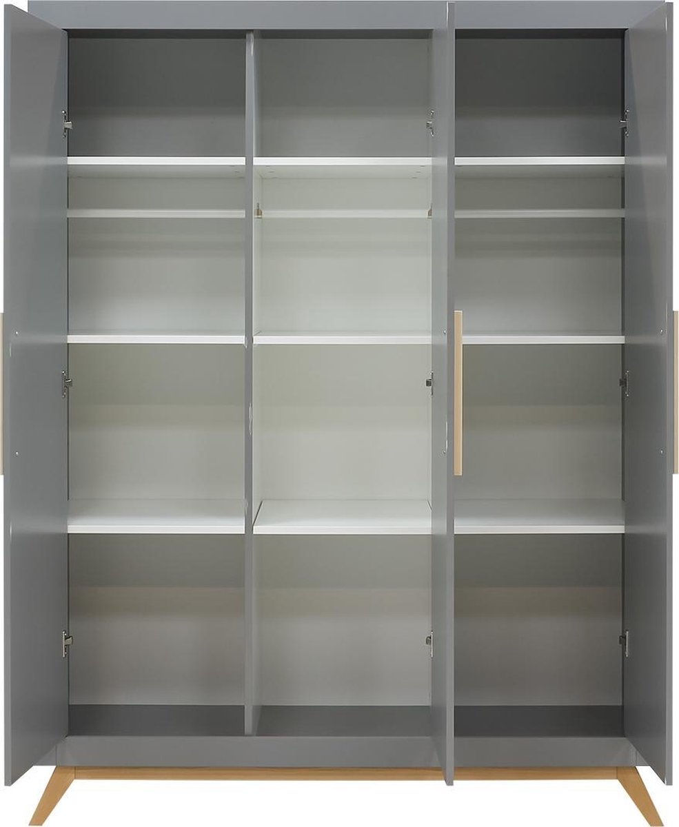 Bopita Fenna 3-deurskast -/Naturel - Grijs