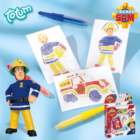 Totum spraypennen Brandweerman Sam 14,5 x 21,5 cm junior 9-delig