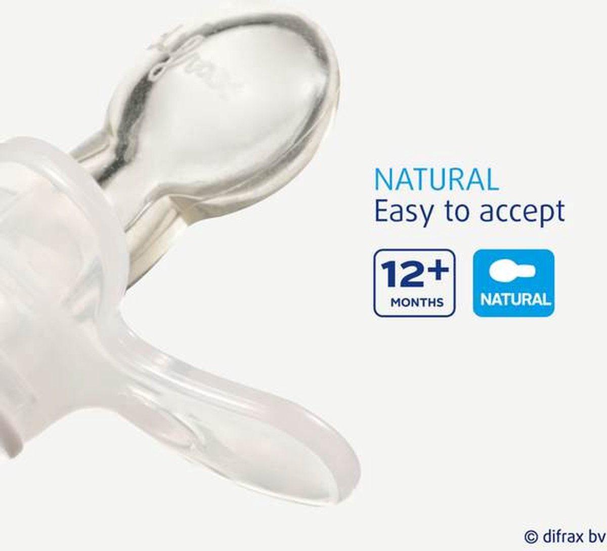 Difrax Fopspeen 12-18 maanden Natural Pure | Blossom - Roze