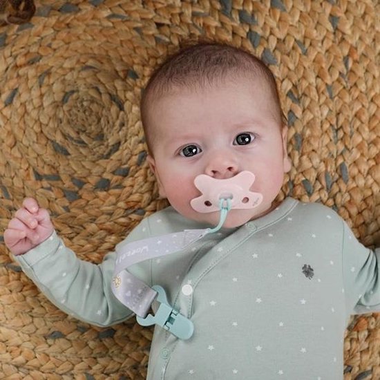 Difrax Fopspeen Newborn Natural Pure | Blossom - Roze