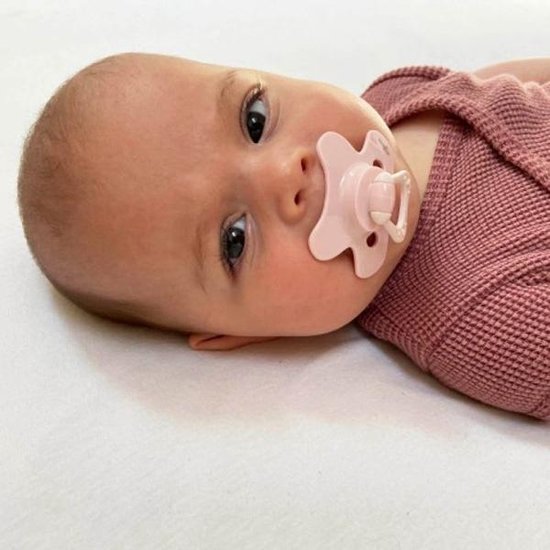 Difrax Fopspeen 6-12 maanden Natural Pure | Blossom - Roze