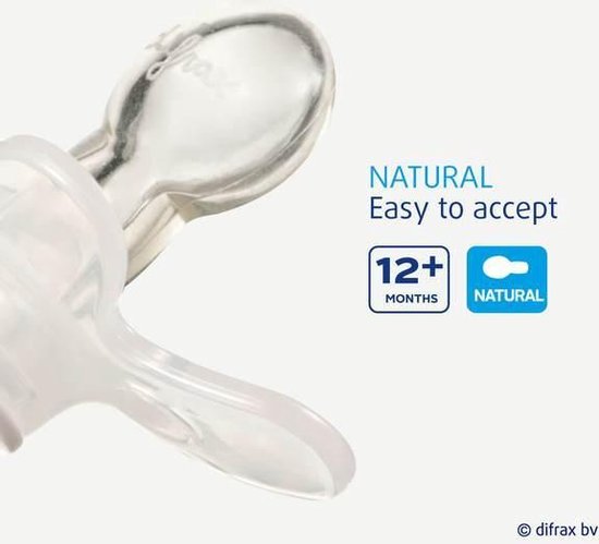 Difrax Fopspeen 12-18 maanden Natural Pure | Evening blauw - Zwart