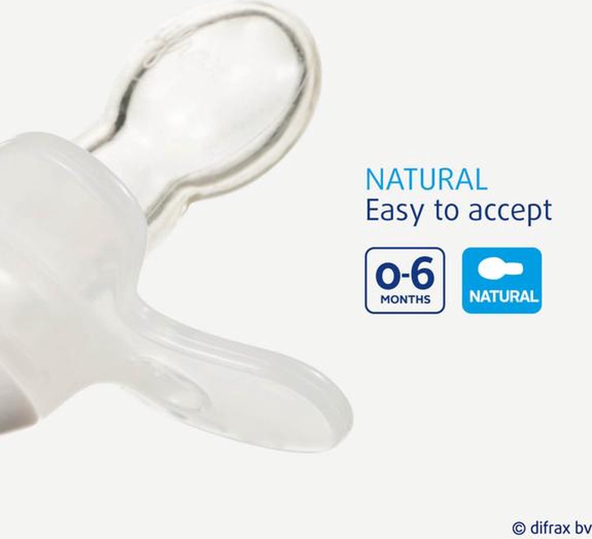 Difrax Fopspeen 0-6 maanden Natural Pure | Ice - Blauw