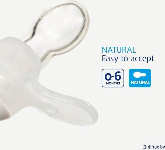 Difrax Fopspeen 0-6 maanden Natural Pure | Ice - Blauw