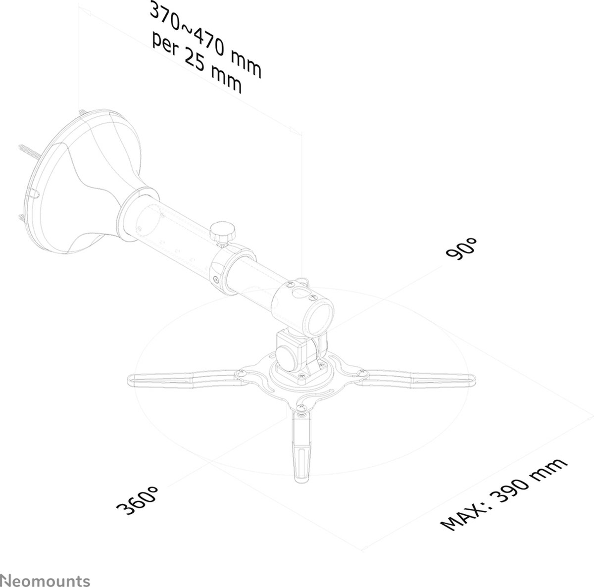 NewStar Neomounts by BEAMER-W050BLACK Projectorsteun - Zwart