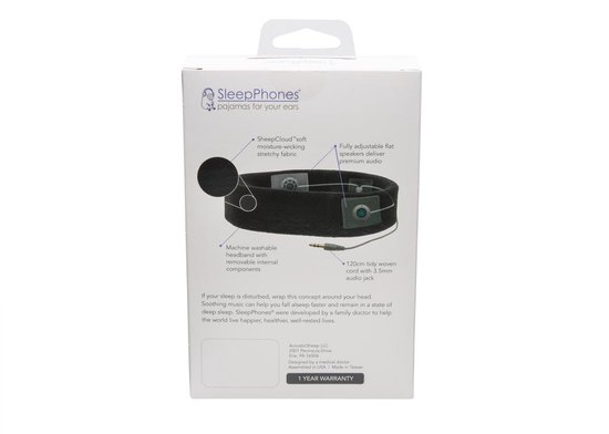 SleepPhones hoofdtelefoon Classic Fleeze S/XS - Zwart