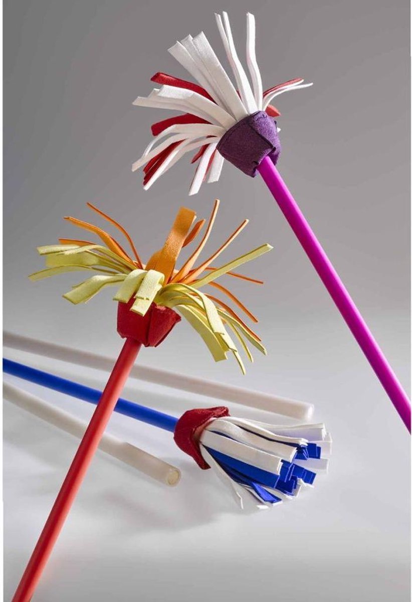 Acrobat jongleerstokken bloemen 75 cm 3-delig - Blauw