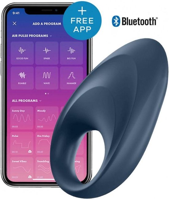 SATISFYER Mighty One Cockring App Controlled - Blauw