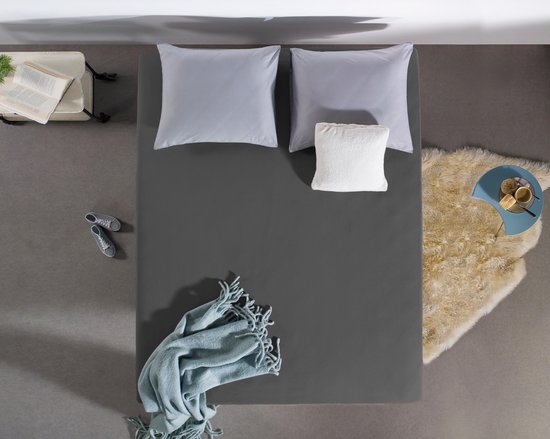 Dreamhouse Hoeslaken Jersey, stretchbaar voor boxsprings en waterbedden, kreukvrij, Antraciet